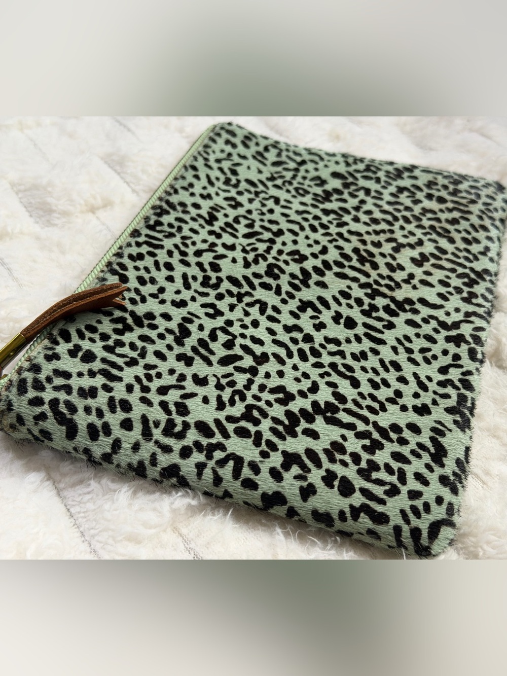 NWT Madewell Calf Hair Zip Pouch